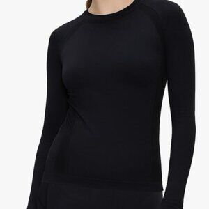 NWT YOGALICIOUS Black long sleeve workout thumbholes shirt XL